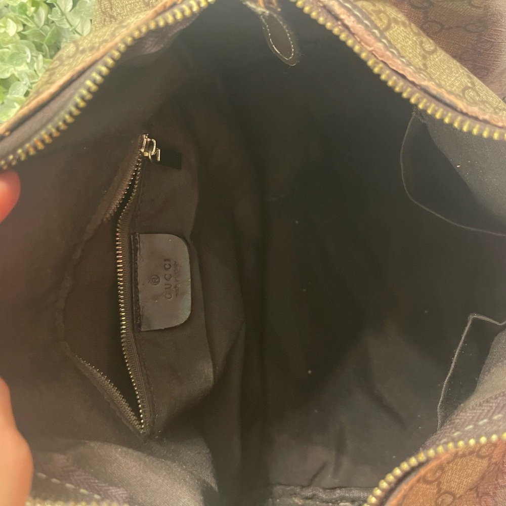 Gucci Vintage GG Speedy Monogram Handbag Brown Leather SOLD - Picture 7 of 16